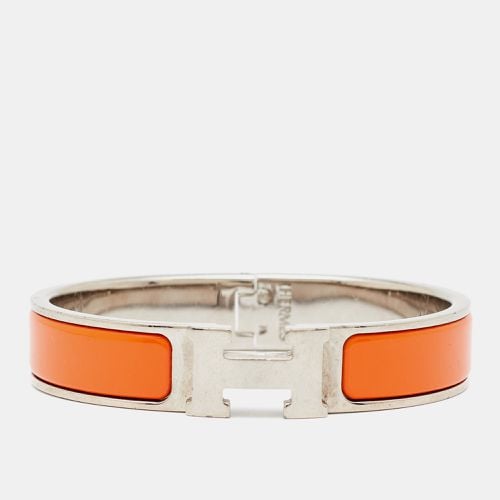 Hermès Clic H Orange Enamel Palladium Plated Bracelet - Hermes - Modalova