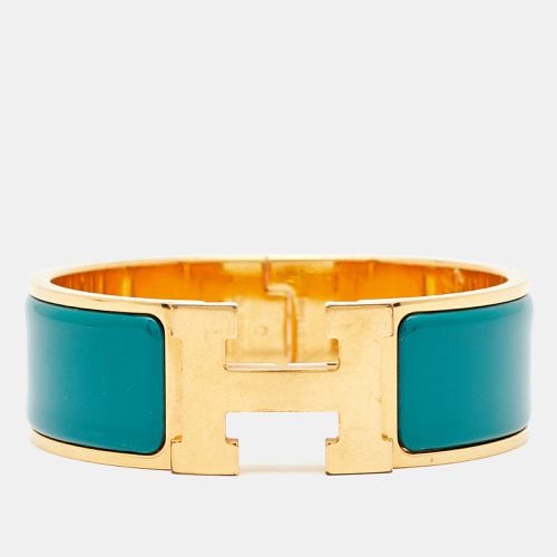 Hermès Clic H Green Enamel Gold Plated Bracelet - Hermes - Modalova