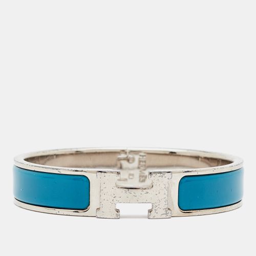 Hermès Clic H Blue Enamel Palladium Plated Bracelet - Hermes - Modalova