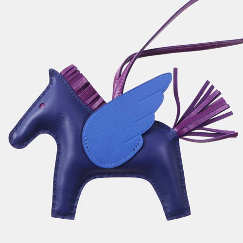 Hermes Rodeo Pegasus MM Bag Charm Blue Leather - Hermes - Modalova