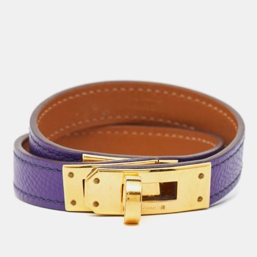 Hermès Kelly Purple Leather Gold Tone Bracelet - Hermes - Modalova