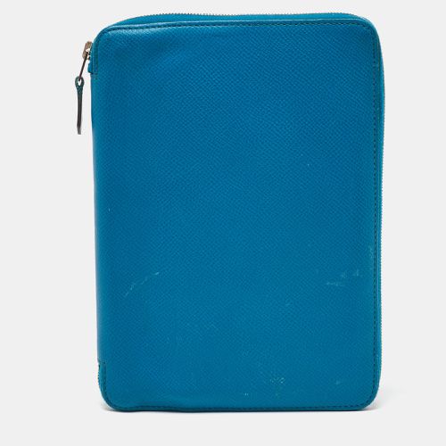 Hermès Blue Izmir Epsom Leather Globe Trotter Zip Agenda Planner - Hermes - Modalova