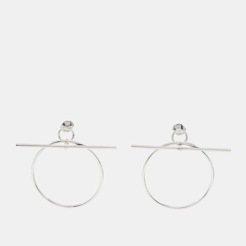 Hermes Loop Sterling Silver Medium Model Earrings - Hermes - Modalova