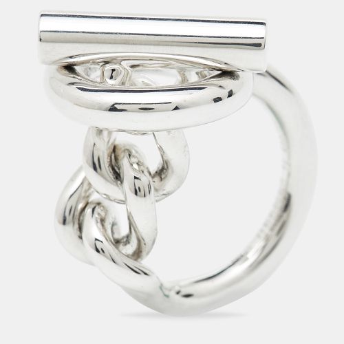 Hermès Croisette Toggle Clasp Sterling Silver Statement Ring 52 - Hermes - Modalova