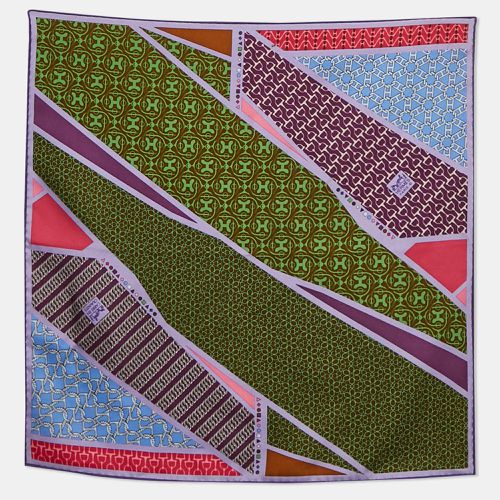 Hermès /Purple Silk 'Carre En Cravates' Square Scarf - Hermes - Modalova