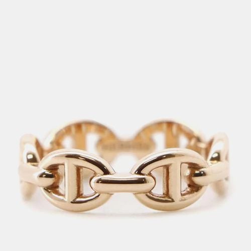 Hermes 18K Rose Gold Chaine D'Ancre Enchainee Ring EU 52 - Hermes - Modalova