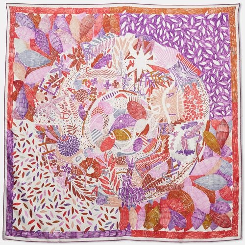 Hermes Purple/Red Silk Chacun Fait Son Nid Scarf - Hermes - Modalova