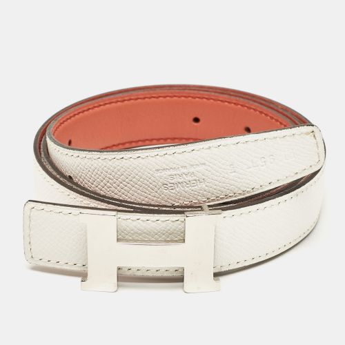 Hermes Blanc/Rose Tea Epsom and Swift Leather Constance Reversible Belt 95 CM - Hermes - Modalova