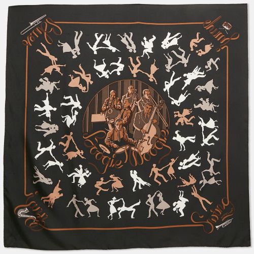 Hermes Black Print Silk Boogie Woogie Scarf - Hermes - Modalova