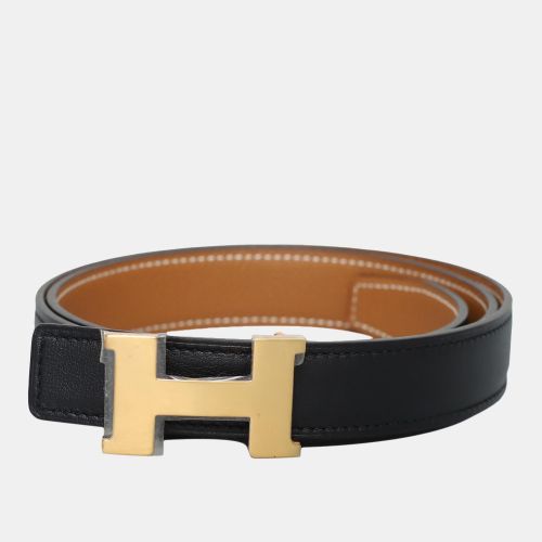 Noir Gold Epsom Leather Swift Leather Reversible Mini Constance 24 Belt - Hermes - Modalova