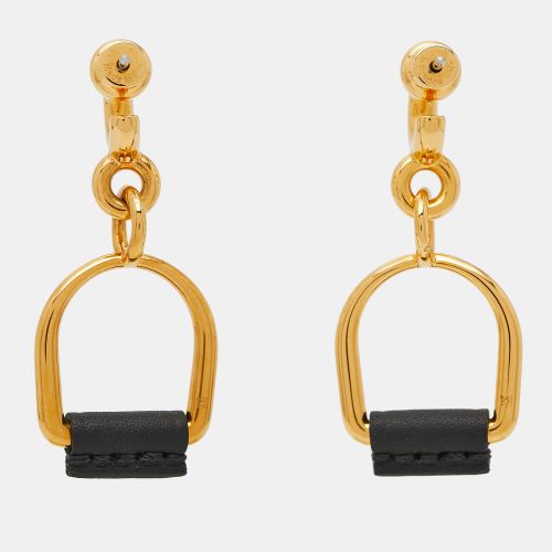 Hermès Boucles d'oreilles Etrier PM Swift Heritage Leather Tone Earring - Hermes - Modalova