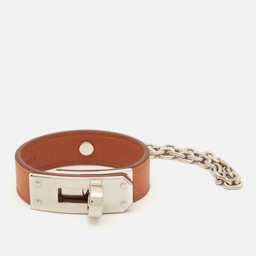 Hermes Kelly Brown Leather Palladium Plated Glove Clip - Hermes - Modalova