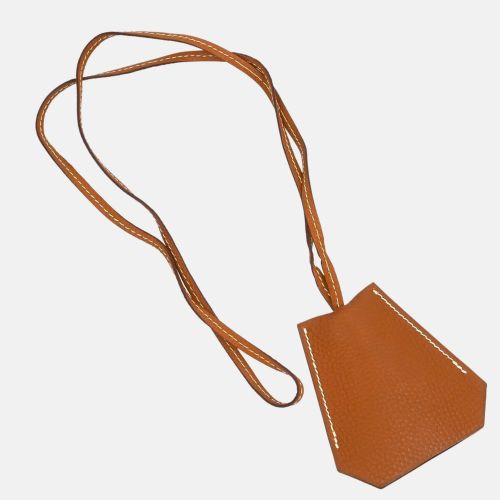Hermes Clochette Gold Togo Leather Key Holder Necklace - Hermes - Modalova