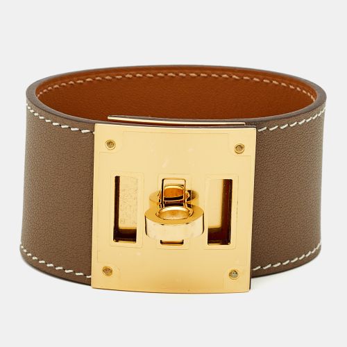 Hermès Kelly Dog Leather Gold Plated Bracelet T3 - Hermes - Modalova
