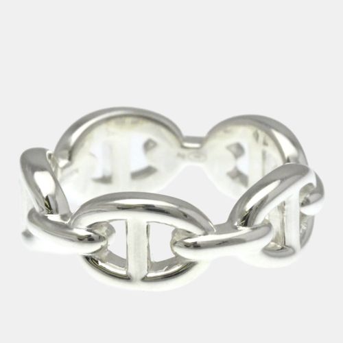 Hermes Chaine D'Ancre Silver Fashion No Stone Band Ring Silver EU 53 - Hermes - Modalova