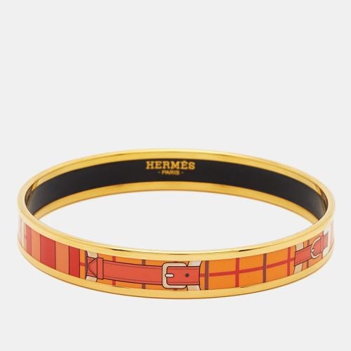 Hermès Caleche Enamel Gold Plated Narrow Bracelet - Hermes - Modalova