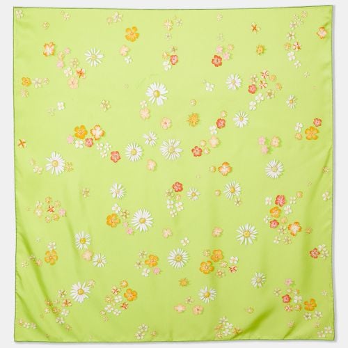 Hermès Green Flower Power Printed Silk Square Scarf - Hermes - Modalova