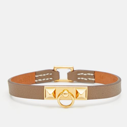 Hermes Micro Rivale Grey Leather Bracelet M - Hermes - Modalova