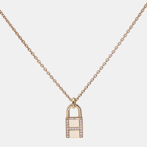 Hermes Kelly Cadenas Diamonds 18k Rose Gold Pendant Necklace - Hermes - Modalova