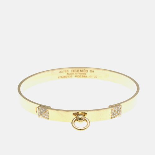 Hermes Collier De Chien PM Pink Gold 18K Carat/0.24 Diamond Bangle - Hermes - Modalova