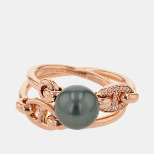 Hermes Albertine Chaine D'Ancre Double 18K Pink Gold Ring Size EU 51 - Hermes - Modalova
