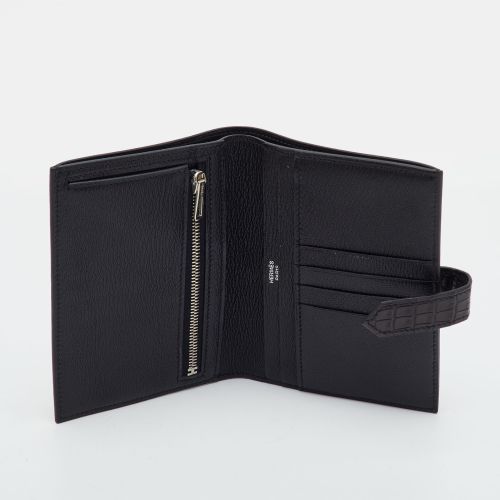 Bearn Noir Alligator Compact Wallet - Hermes - Modalova