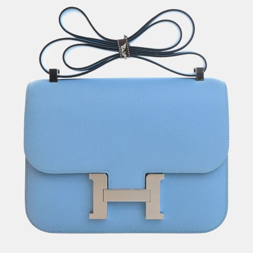Constance 24 Celeste Epsom Leather Shoulder Bag - Hermes - Modalova