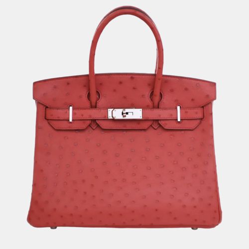 Hermes Bougainvillier Ostrich Leather Birkin 30 Tote Bag - Hermes - Modalova