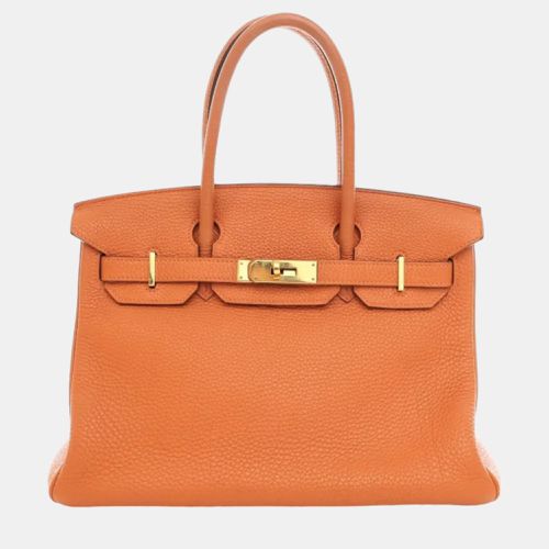 Hermes Orange Taurillon Clemence Leather Birkin 30 Tote Bag - Hermes - Modalova