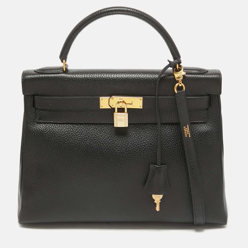 Hermes Noir Ardennes Leather Gold Finish Kelly Retourne 32 Bag - Hermes - Modalova