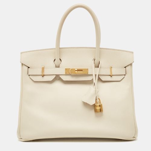 Hermes Craie Epsom Leather Gold Finish Birkin 30 Bag - Hermes - Modalova