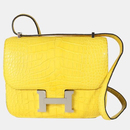 Hermes Mimosa Matte Mississippiensis Alligator Mini Constance III PHW Bag - Hermes - Modalova