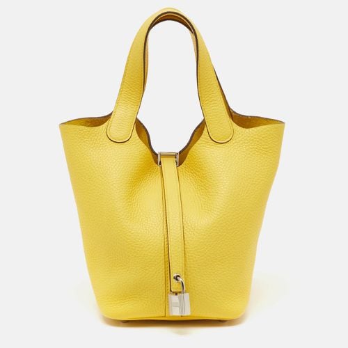 Hermes Jaune de Naples Taurillon Clemence Leather Picotin Lock 18 Bag - Hermes - Modalova