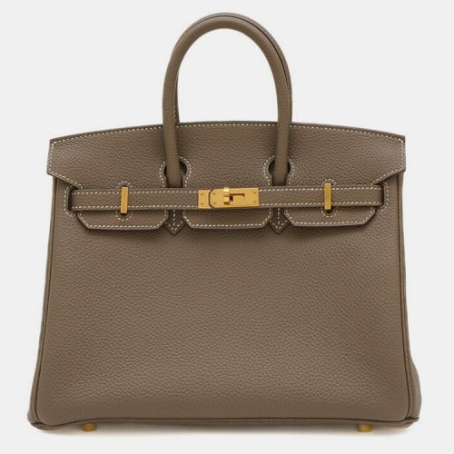 Hermes Etoupe Togo Birkin 25 Handbag - Hermes - Modalova