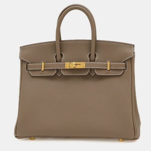 Hermes Etoupe Togo Birkin 25 Handbag - Hermes - Modalova