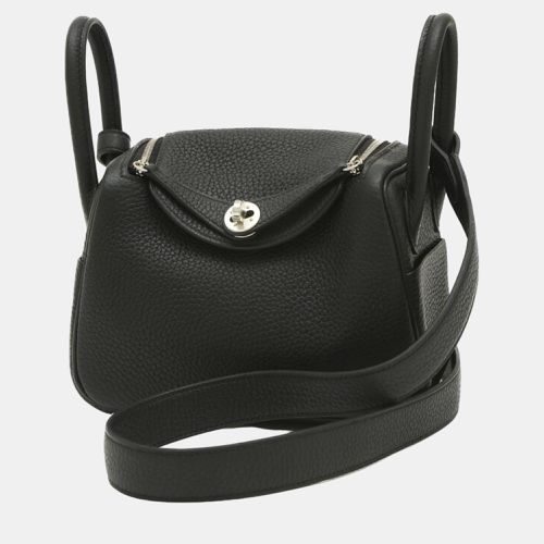 Hermes Black Taurillon Clemence Lindy Shoulder Bag - Hermes - Modalova