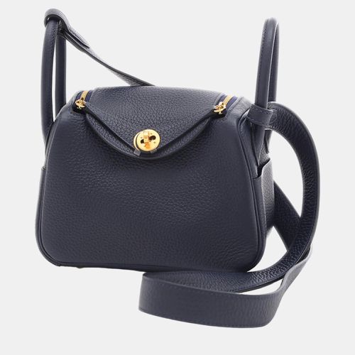 Hermes Blue Nuit Taurillon Clemence Lindy Bag - Hermes - Modalova