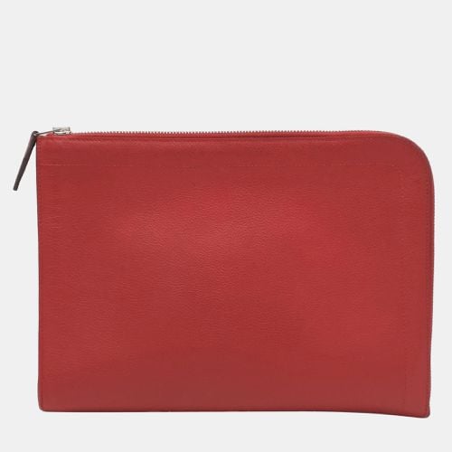 Hermes Red Leather Pouch - Hermes - Modalova