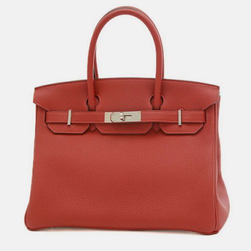 Hermes Rouge Vif Togo Leather Birkin 30 Tote Bag - Hermes - Modalova