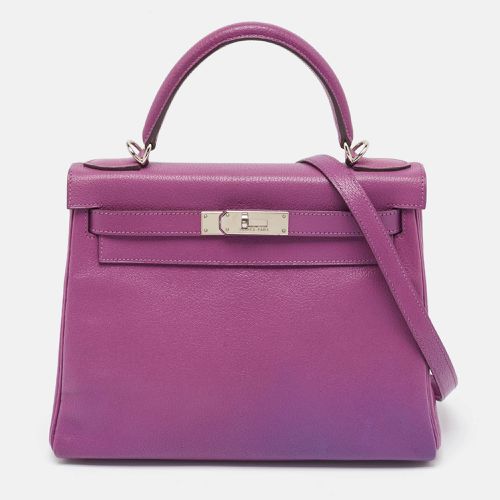 Hermes Cyclamen Chevre Mysore Leather Palladium Finish Kelly Retourne 28 Bag - Hermes - Modalova