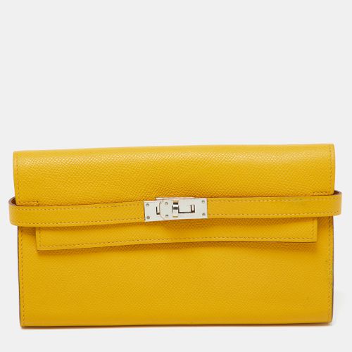 Hermes Jaune Epsom Leather Kelly Longue Wallet - Hermes - Modalova