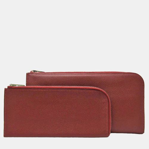 Rouge H Leather Remix Voyage Wallet - Hermes - Modalova