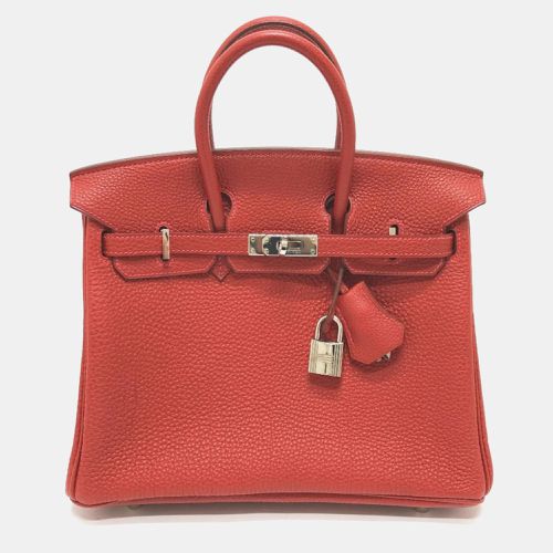 Vermillion Leather Birkin 25 Tote Bag - Hermes - Modalova