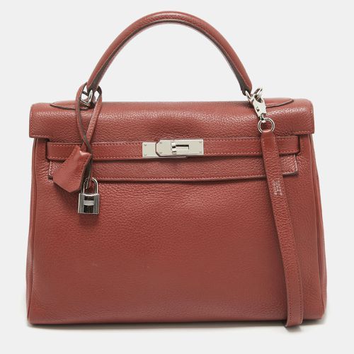 Rouge Garance Togo Leather Palladium Finish Kelly Retourne 32 Bag - Hermes - Modalova