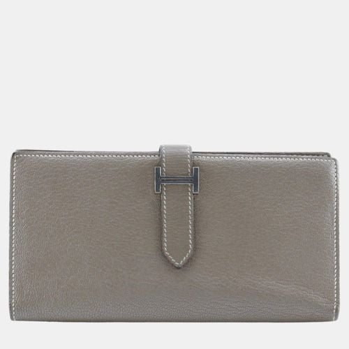 Hermes Beige Chevre Leather Bearn Wallet - Hermes - Modalova