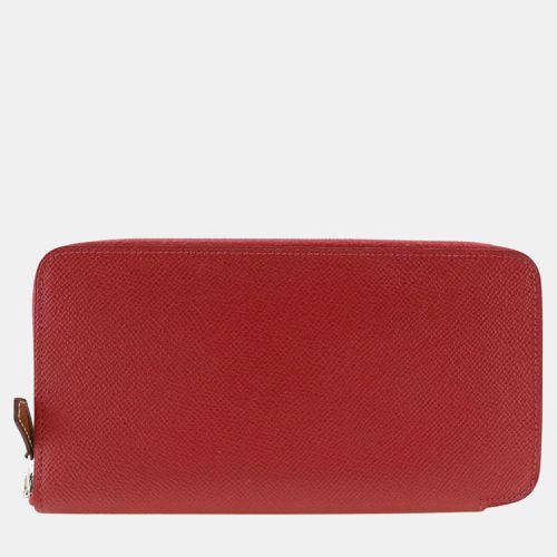 Hermes Red Leather and Silk Silk'In Wallet - Hermes - Modalova