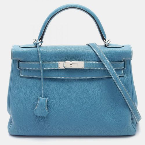 Hermes Blue Jean Leather Togo Kelly 32 Top Handle Bag - Hermes - Modalova