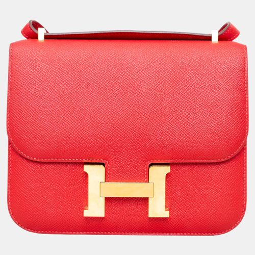 Hermes Rouge Casaque Epsom Leather Constance III Mini Shoulder Bag - Hermes - Modalova