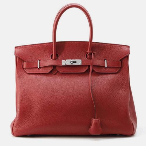 Hermes Rouge vif Cazac Birkin 35 Handbag - Hermes - Modalova