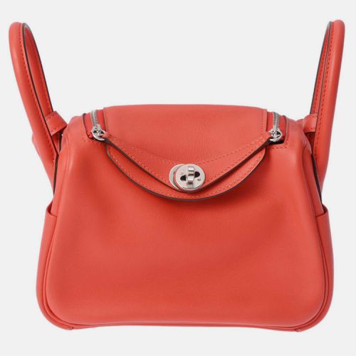 Hermes Lindy Rose Texas Swift Leather Bag - Hermes - Modalova